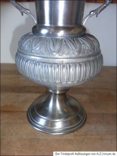 Zinn Vase / Pokal Peltro 95 % Reinzinn 33,5 cm hoch guter Zustand
