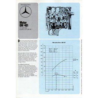 Mercedes Benz Motor OM 401 mit Getriebe Original Typenblatt 