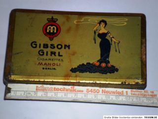 BLECHDOSE BLECHSCHACHTEL Zigarettenschachtel MANOLI BERLIN GIBSON GIRL
