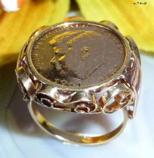 Gold / Rotgold Münzring John F. Kennedy Goldschmuck   474 9