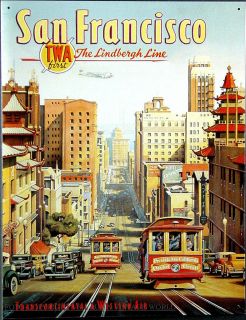 Werbung Flugzeug San Francisco Deko Plakat Reproschild *471