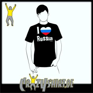 Shirt I love Russia EM WM Russland Fußball FanShirt Neu S M L XL