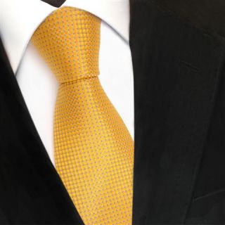 Designer Seidenkrawatte gelb goldgelb blau gepunktet   Krawatte Seide