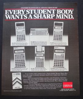 1983 Sharp EL 515 T, EL 5100 ST, EL 510 T etc. student Calculator