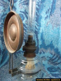 Alte Antike Öllampe Petroleumlampe Wandlame Rundbrenner AK