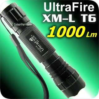 1000 Lumens CREE XM L T6 LED 18650 Flashlight Torch 501