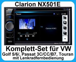 Komplett Set VW Golf 5, 6 Passat 3C, CC, B7 Touran Clarion NX501E