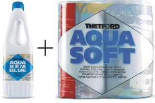 Aqua Kem Blue 2 Liter+Soft Toilettenpapier Thetford Camping Sanitär