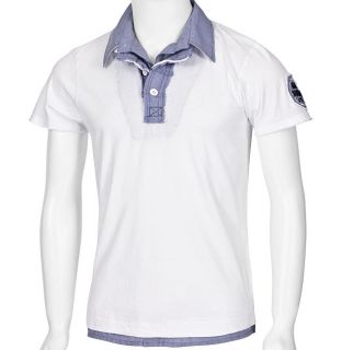 MONOPOL Polo Shirt PO505 S XXL grey white T Shirt Hemd grau