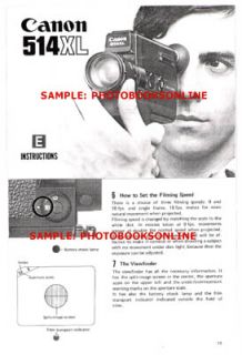 Canon 514XL Super 8 Movie Camera Instruction Manual