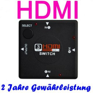 Fach HDMI Auto Switcher 3 Port Umschalter Verteiler 3 In 1 Out 1080P