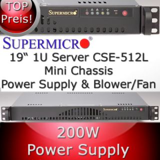 Supermicro 1HE / 1U Rack Gehäuse / Chassis SC512 200B + Netzteil