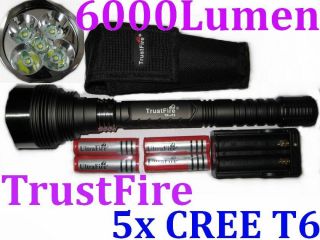 TrustFire High power SUPER Bright 6000Lumen 5x CREE T6 LED Flashlight