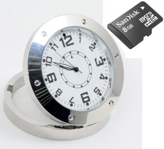 Clock Uhr Mini Kamera DV DVR Cam Camera AUDIO VIDEO Haus + 8GB MicroSD