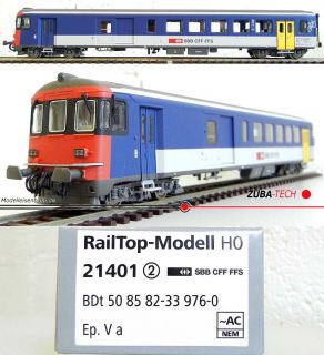 Rail Top 21401 BDt EW I Steuerwagen der SBB, Kunststoff H0 WS mit OVP