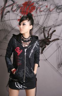 fashion Visual Kei Unisex Punk Gothic Nana ROCK top shirt coat S M L