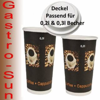 1000x Coffee to go Becher mit Deckel paßt für Becher 02 und 03 pp