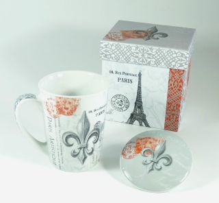 Kaffee Becher Tasse Mug Design Paris 2 tlg. von PPD
