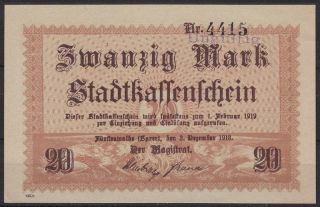 Brandenburg/Berlin Fürstenwalde 20 Mark 1918 Notgeld