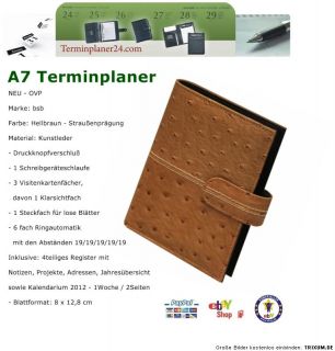 A7 TERMINPLANER Terminkalender Ringbuch   inkl. Kalender 2012   6