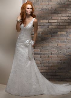 Weiß Spitze Hochzeitskleider Brautmode Lang Gr.36 38 40 42 44 46
