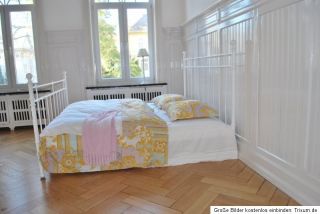 Metallbett weiß, Himmelbett Shabby f. Laura Landhaus Domicil Maison