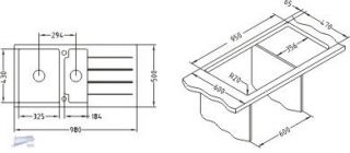 Algranit Einbauspüle Cubo 70 Spüle 980x500 Küchenspüle 60er