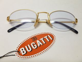 Bugatti Brillengestell Fassung Modell 28510 EB 609 Mattgold NEU
