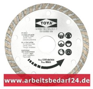 115 mm x 22,2 mm Diamanttrennscheibe Turbo, Diamantscheibe Flex