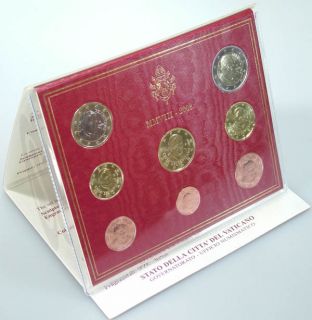 Vatikan Kursmünzensatz (orig., nom. 3,88 Euro) 2008 vz st Benedikt