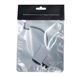 VGA Audio TV Monitor Beamer Adapter Kabel iPhone4/4S iPad 2 iPod Dock