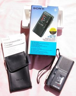 Sony M 627V Microcassette Recorder, Diktiergerät mit Etui