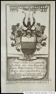 1773 Wappen Franz Julius von Zedtwitz Ritter bayerischer Georgsorden