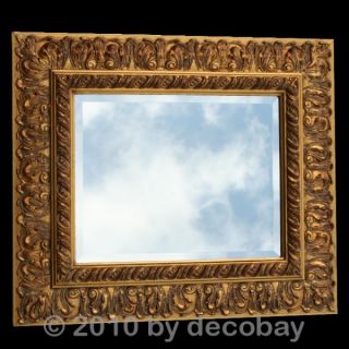 Romantischer Spiegel Barock Pracht Spiegel mit Holzrahmen mit goldenem