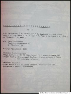1977 Kollektiv Herzogstrasse Nr. 1 Bachmayer Bartscht Diri Prem Sturm