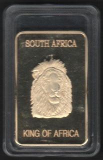 NEU* LÖWE Gold Barren KING SOUTH AFRICA KRÜGERRAND / 999 vergoldet