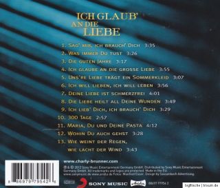 CD   CHARLY BRUNNER / ICH GLAUB AN DIE LIEBE (NEU)