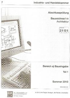 Originale Bauzeichner Abschluss Pruefungen der IHK 2005 2010 ink