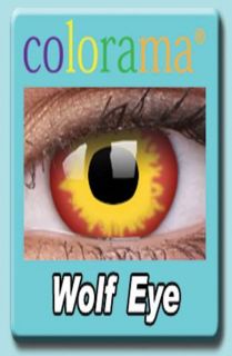 Farbige Kontaktlinsen Crazy Karneval Kostüm WOLF + Box