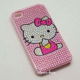 Hello Kitty Hülle Case Cover f. iphone 4 Strass Glitzer