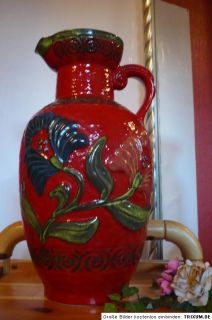 Fat Lava Bodenvase BAY Keramik 70er Jahre rot