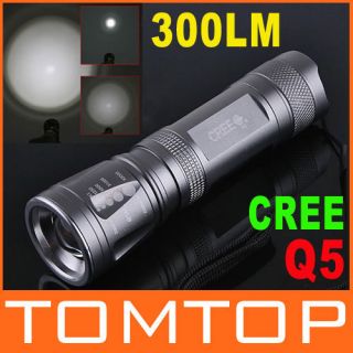 CREE Q5 3 Modes 300 LM Focusable LED Flashlight Torch