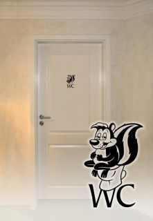 Wandtattoo Türaufkleber WC Toilette Pipi Stinktier W669 Badezimmer