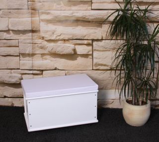 Wäschetruhe Wäschebox aus Holz, Länge65 cm, natur oder weiß