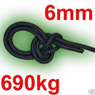6mm Leine Seil Reepschnur 690kg 10m schwarz Meterware