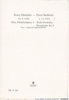 Romy Schneider & Horst Buchholz WS Verlag Postkarte 50er Jahre Nr. F