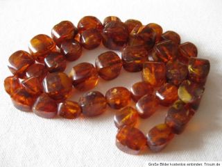 62CM LANG BERNSTEINKETTE  AMBER 80,8gr. SELTENE VERARBEITUNG