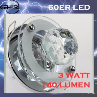 60er LED 3 Watt GU10 ab713 Kristall Set Einbaustrahler Einbauleuchte