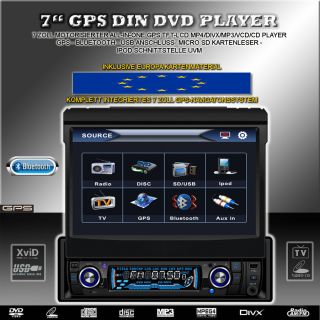 GPS DIN NAVIGATION DVD 7 AUTORADIO BLUETOOTH NAVI MD711G