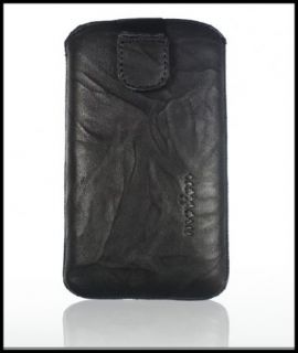 Handy Echt Leder Tasche Unique Schwarz Für Sony Xperia P Etui Schutz